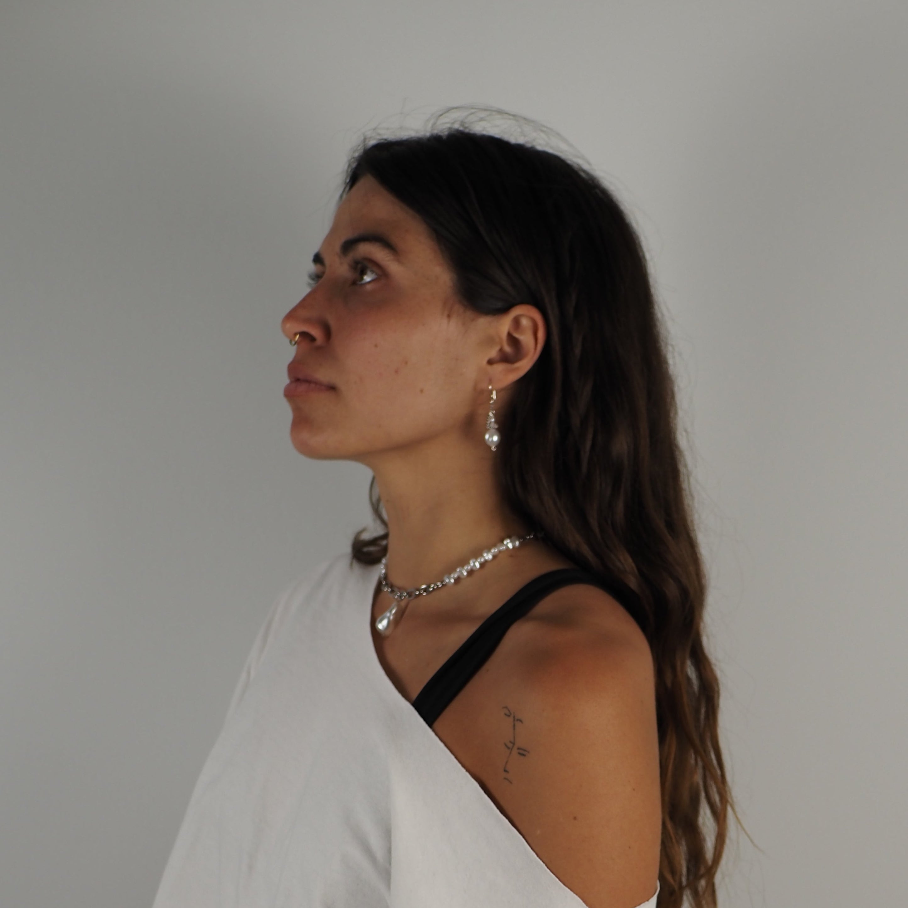 Metal Choker with Center Pendant