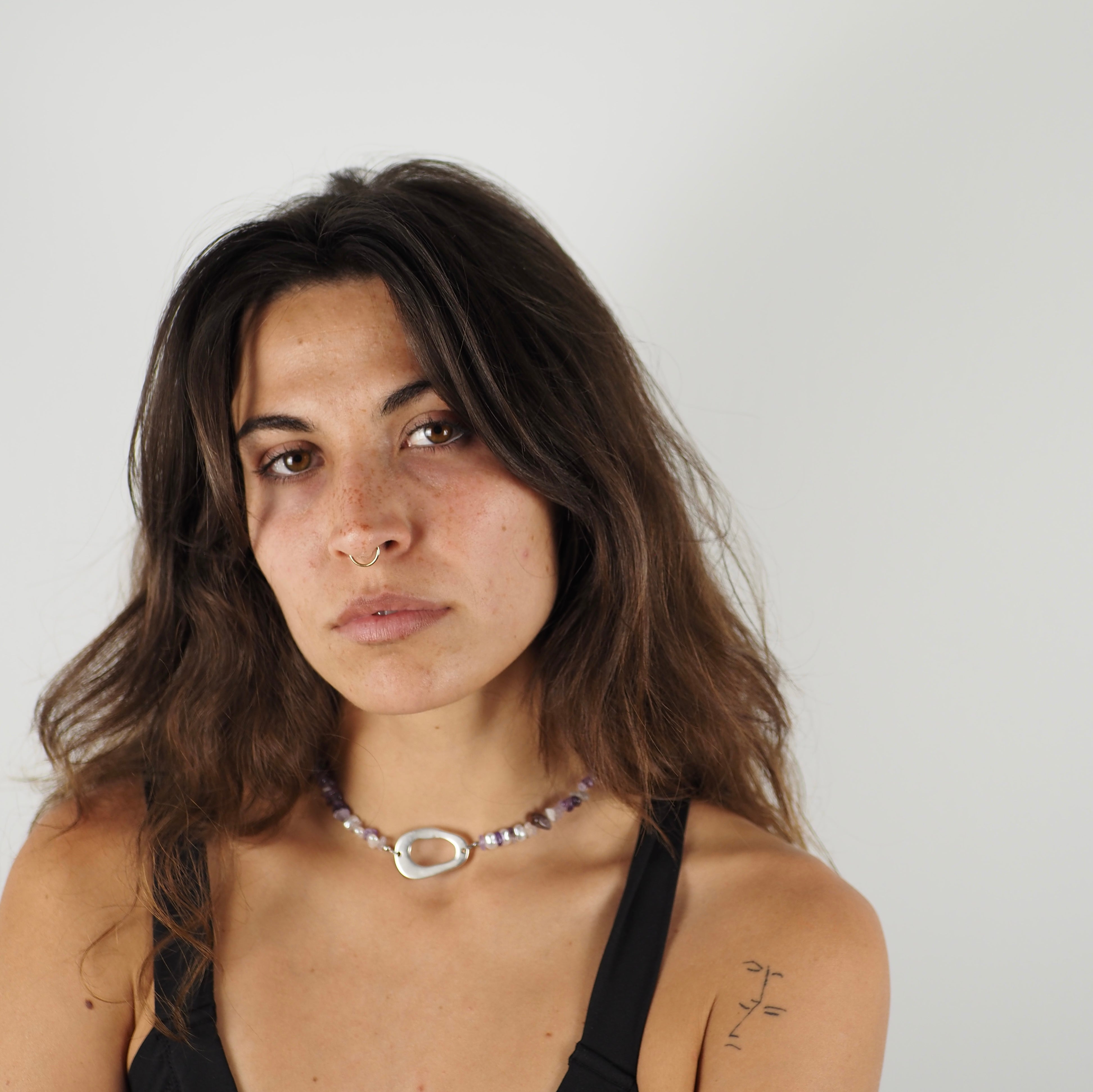 Stone Choker with Oval Spacer