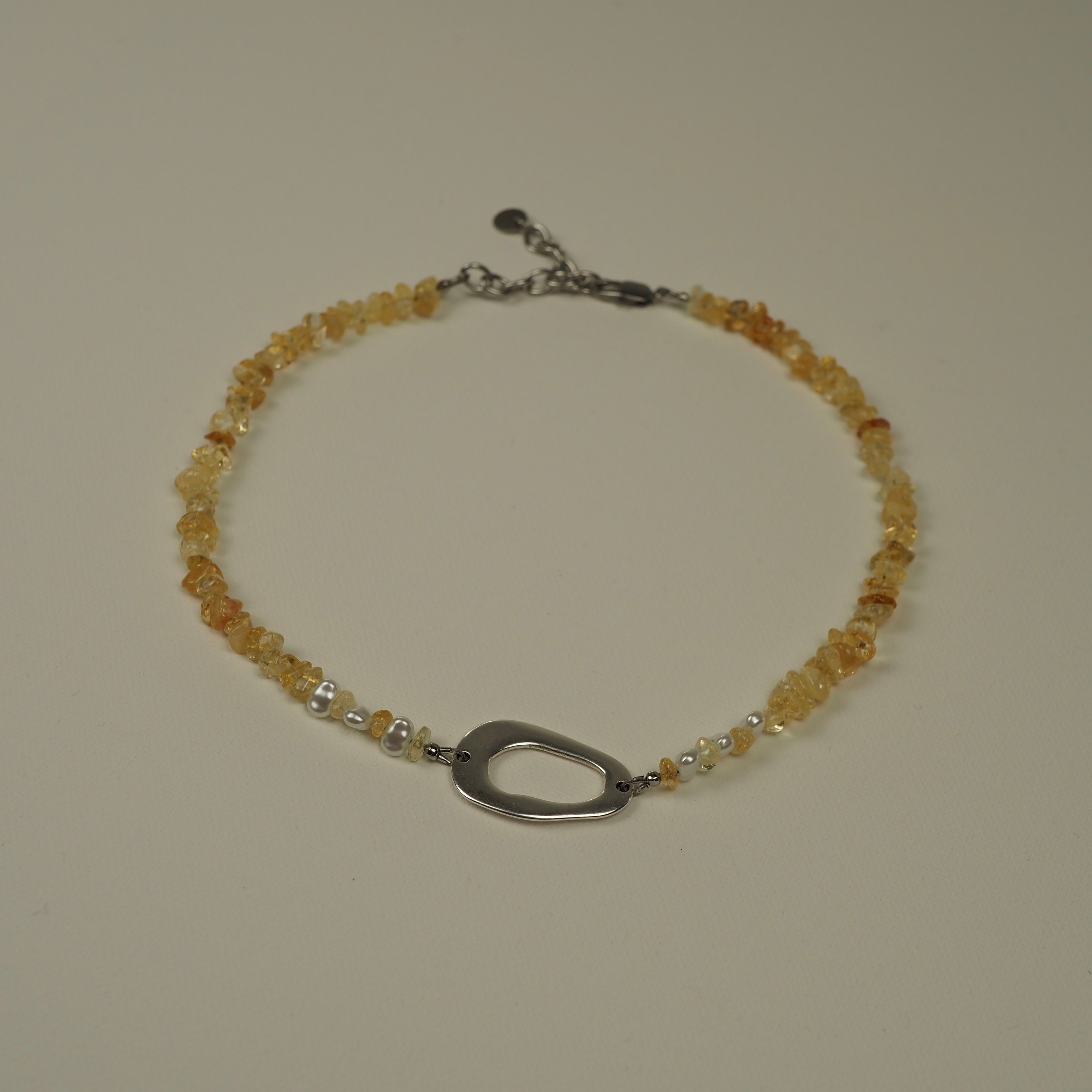 Stone Choker with Oval Spacer
