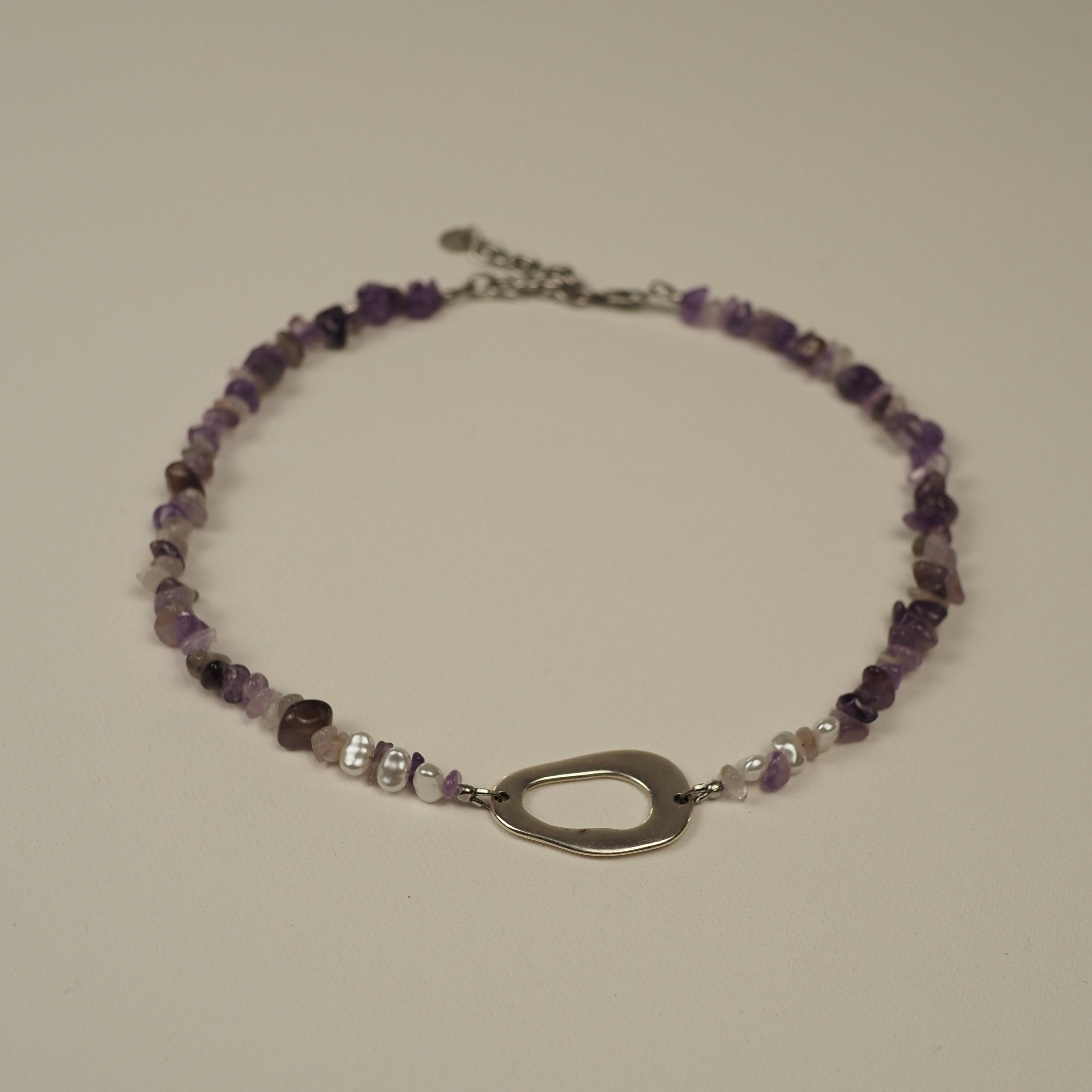 Stone Choker with Oval Spacer