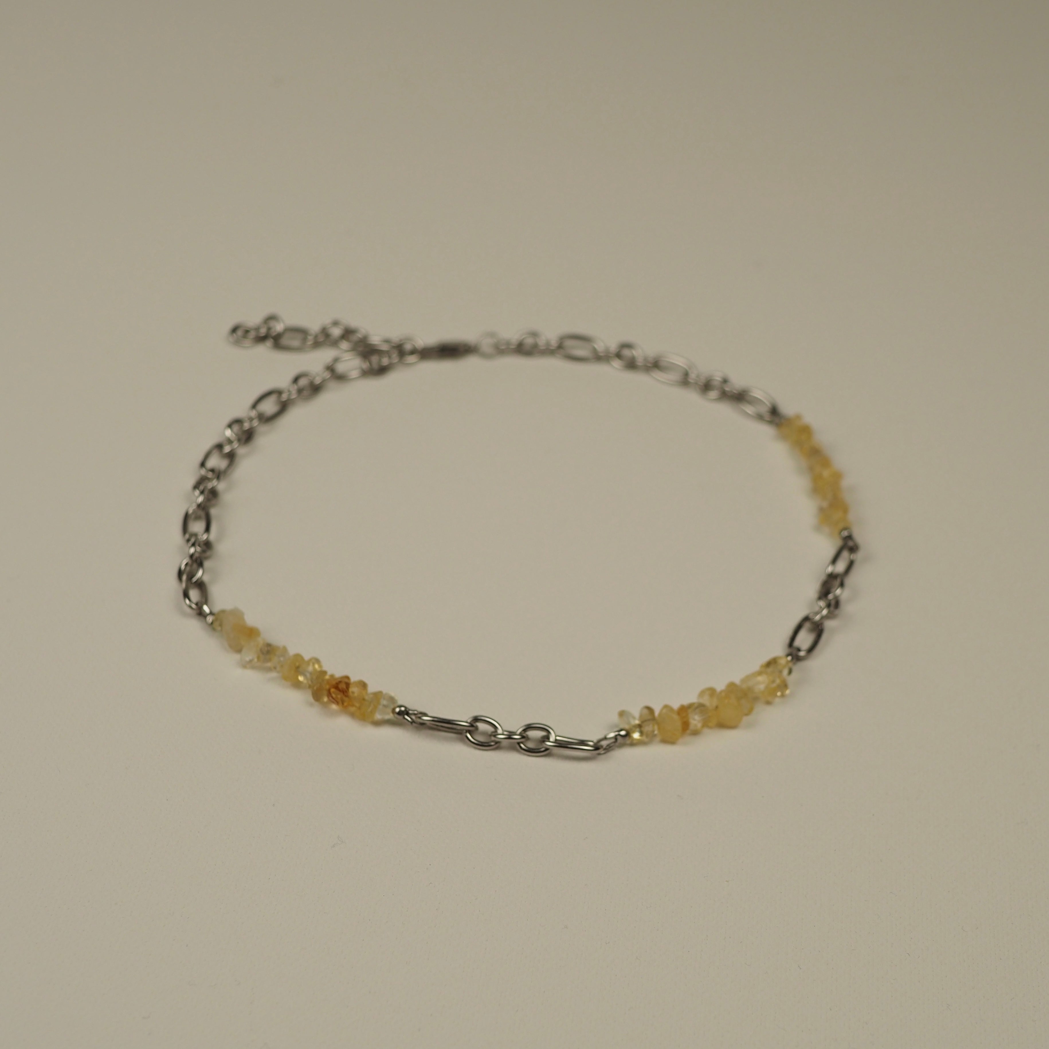 Metal Choker with Triple Stone Detail