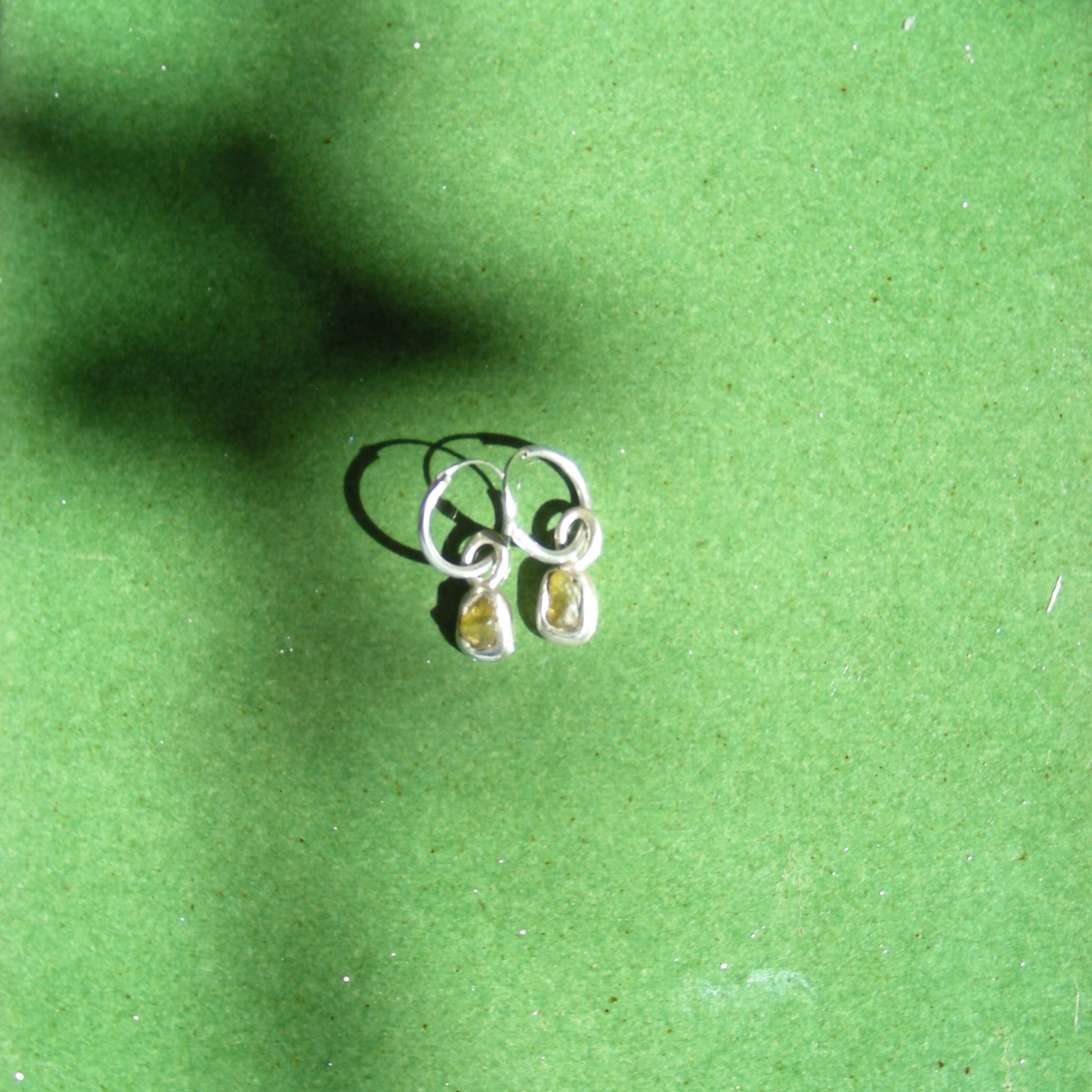 Neve - Olivine Hoop Earrings