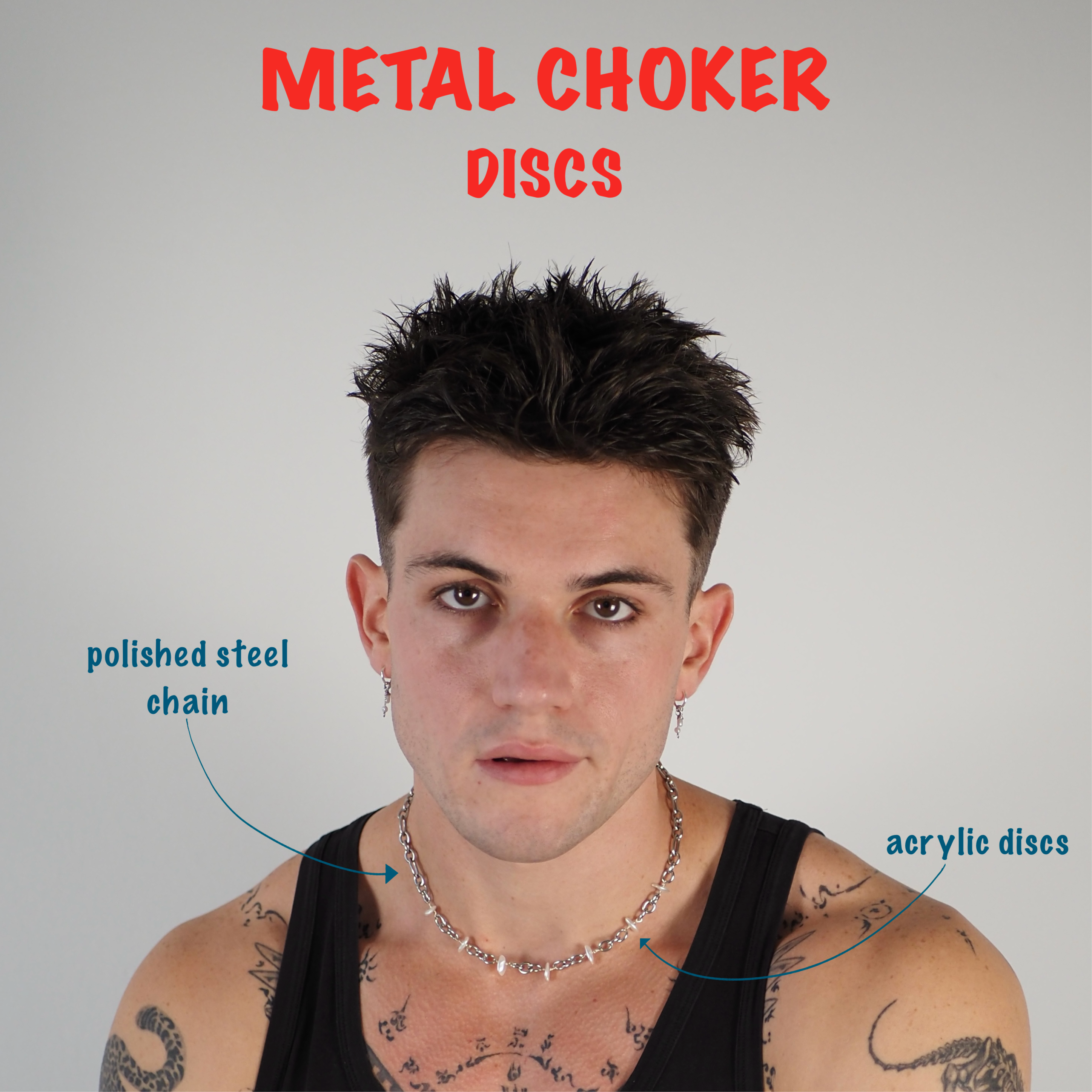 Metal Choker with Discs