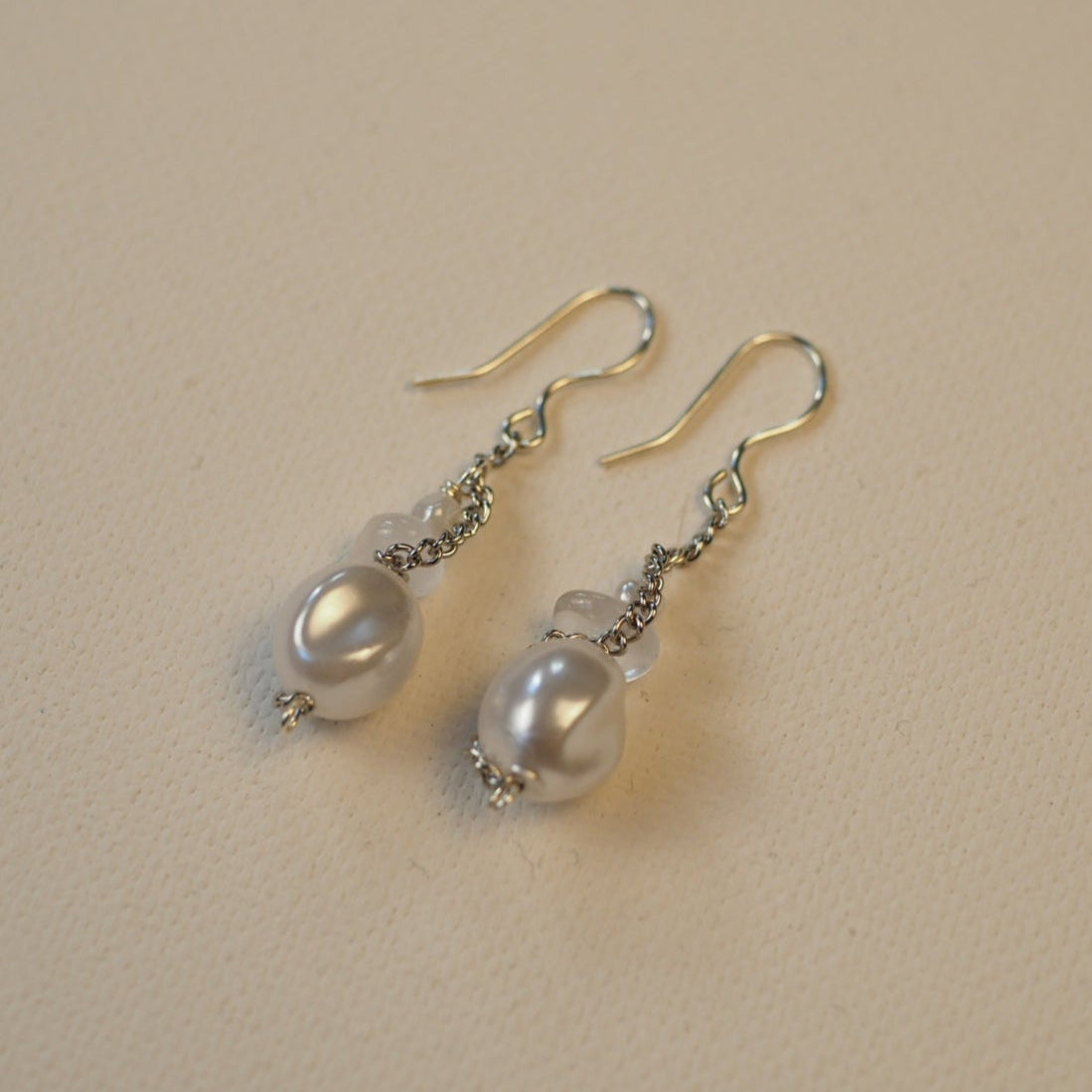 Earrings with Drops & Chain
