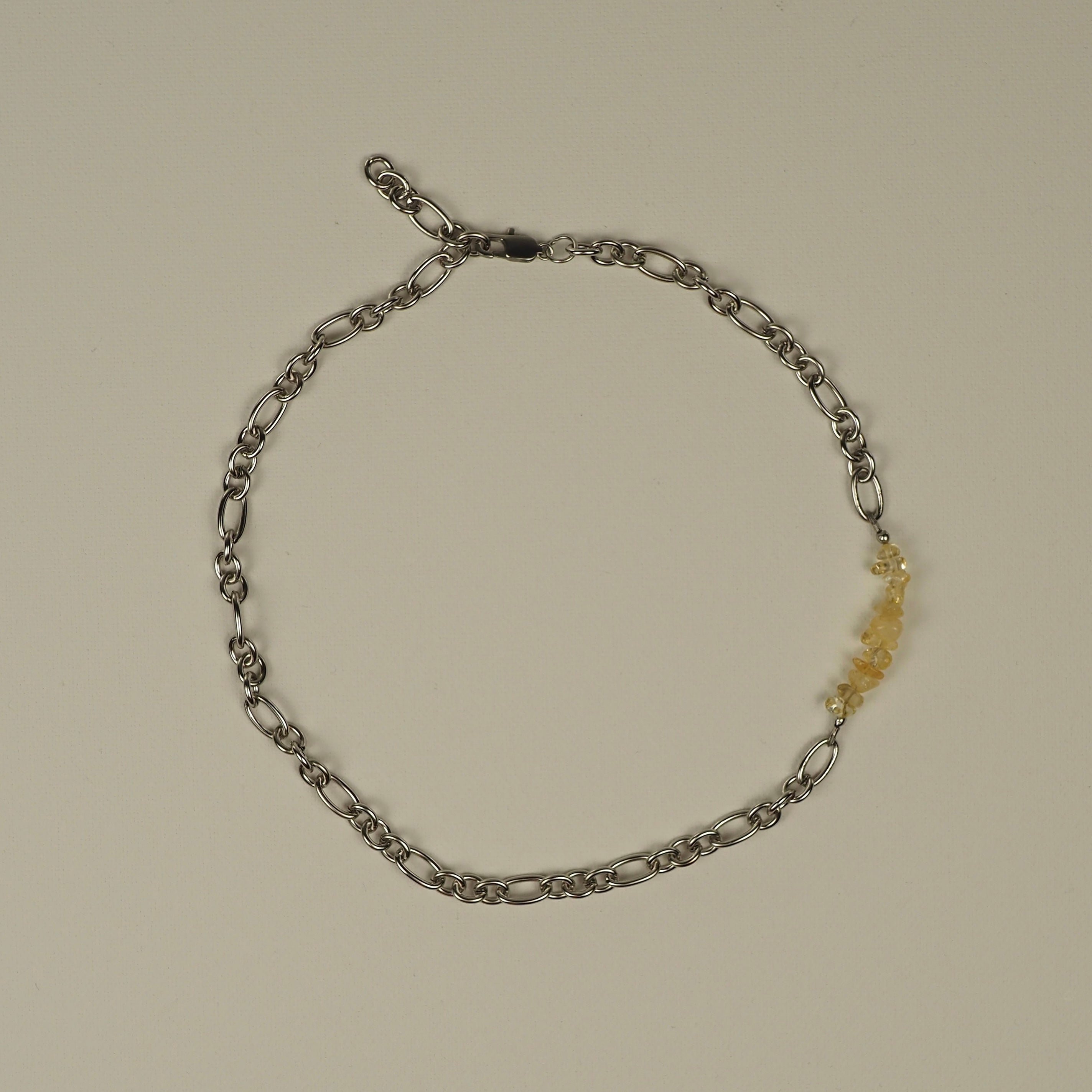 Metal Choker with Single Stone Detail