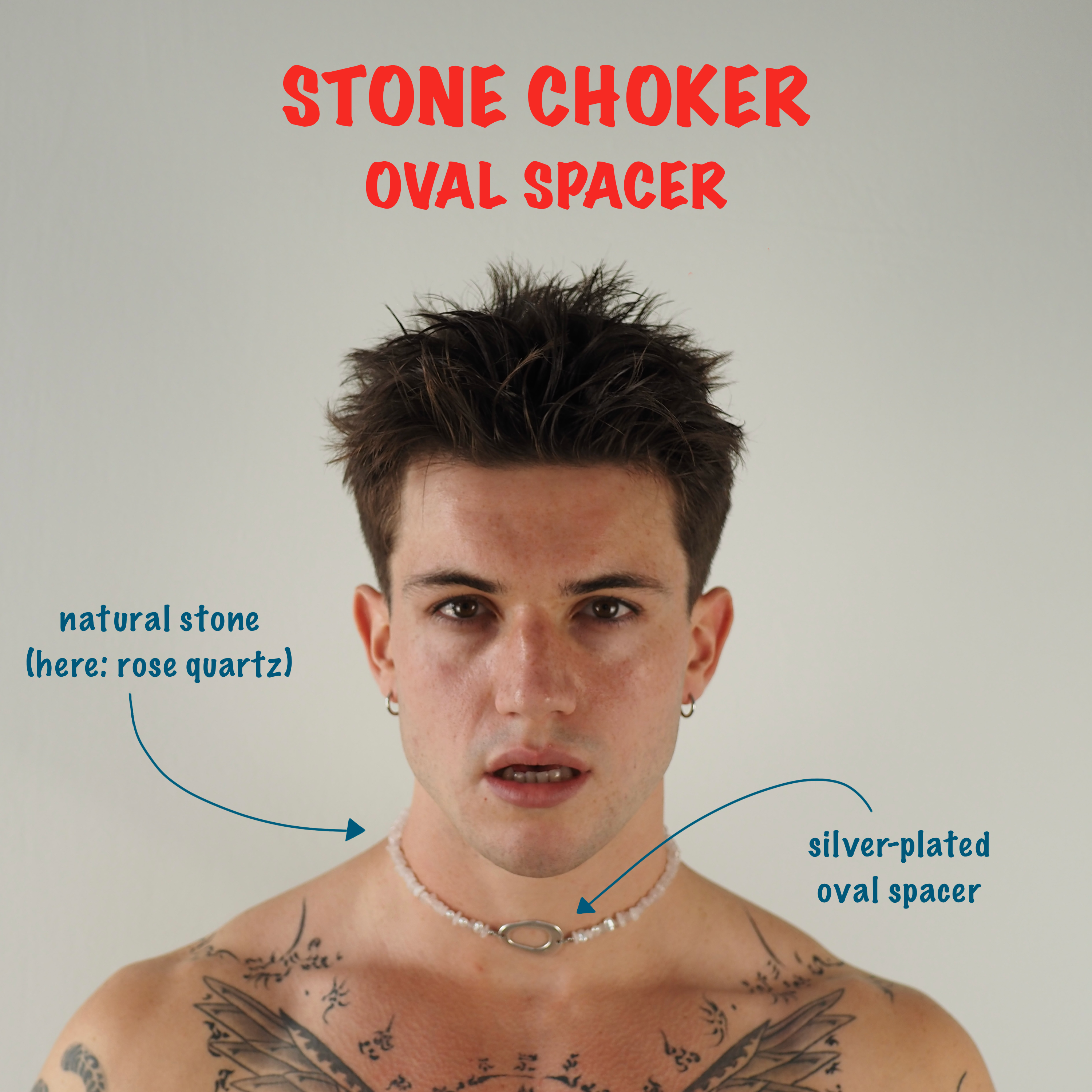 Stone Choker with Oval Spacer