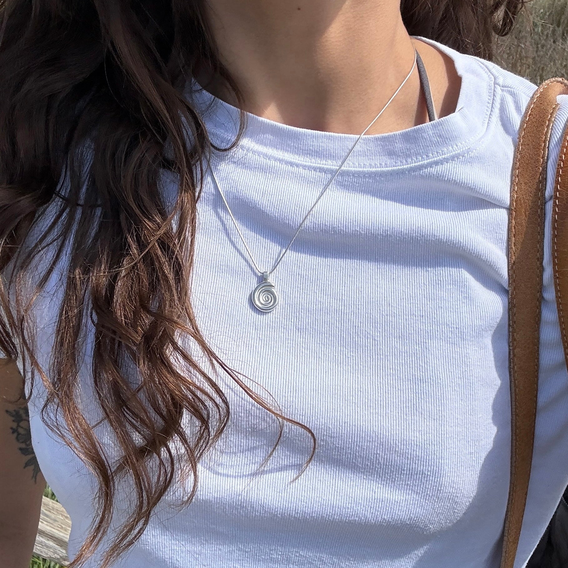 Noa - Silver Spiral Necklace